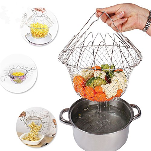 12 in 1 Stainless Steel foldable Basket