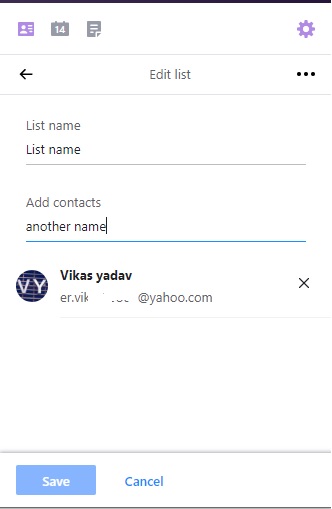 add Contacts in yahoo mail list