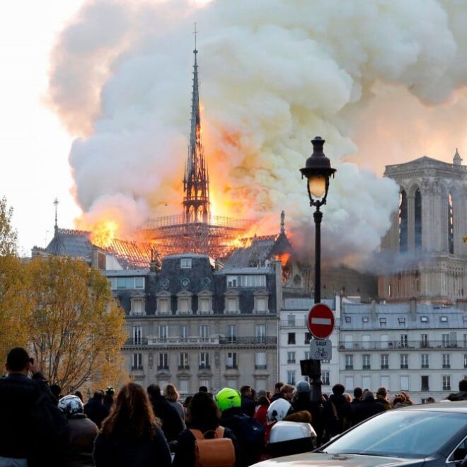 The Cathedral of Notre-Dame is on Fire.