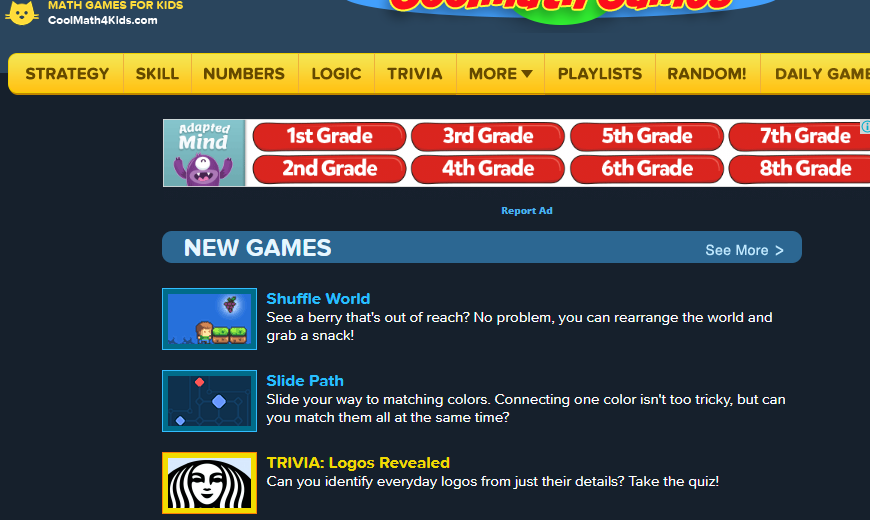 Cool Math games website for play game online