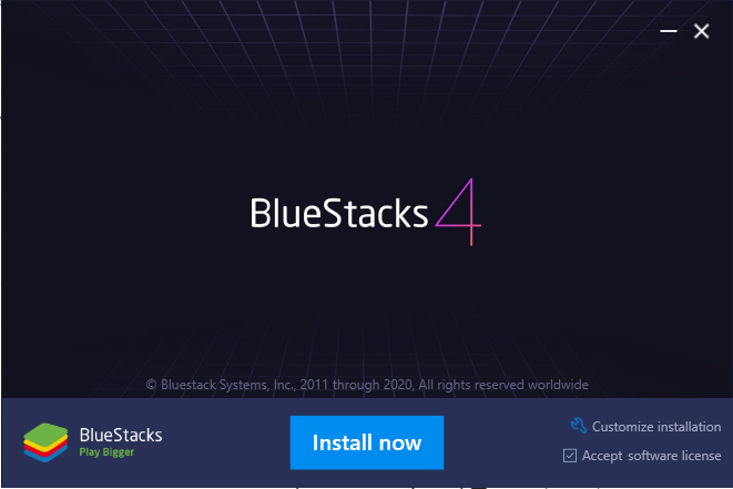Installation of Bluestacks in PC/windows system