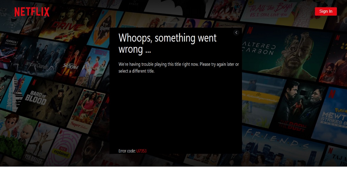 Netflix error code