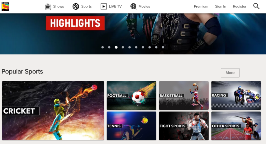 Sony Liv Sports free live streaming websites