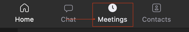 CLICK ON THE MEETINGS OPTION