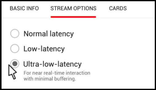 STREAM OPTIONS