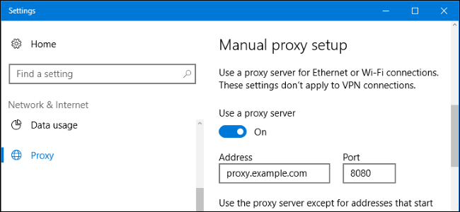 Proxy server on Windows