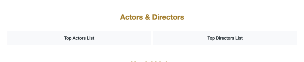 Latest SPECIFIC ACTOR AND DIRECTOR LIST TO CHOOSE FROM