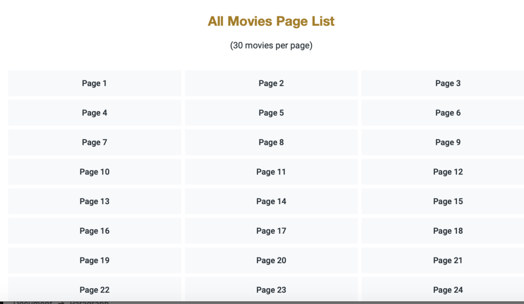 MOVIE WISE PAGE LIST
