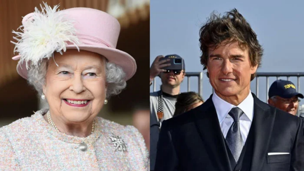 Tom Cruise admires Queen Elizabeth II