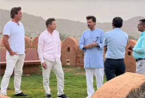 Jeremy Renner in Rajasthan alongside Anil Kapoor- playing cricket
