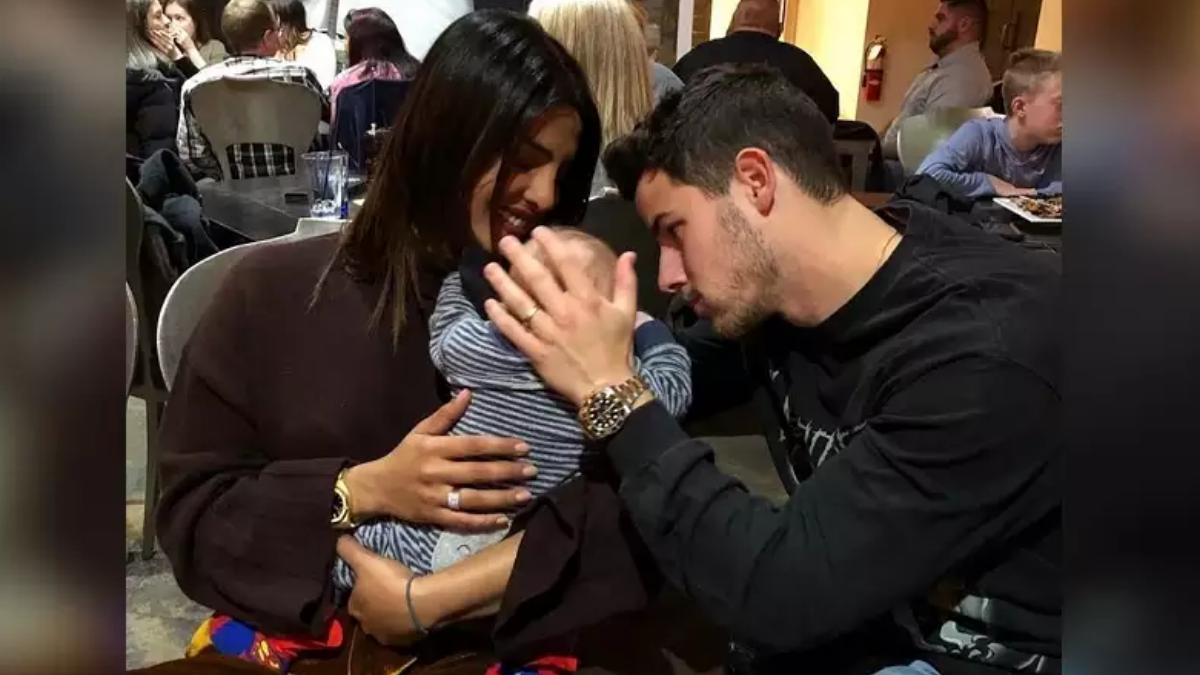 Nick Jonas and Priyanka Chopra with their Daughter Malti Marie Chopra Jonas