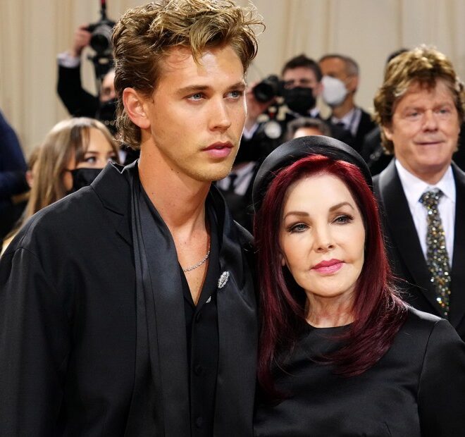 Austin Butler  accompanied by Priscilla Presley to the Met Gala.